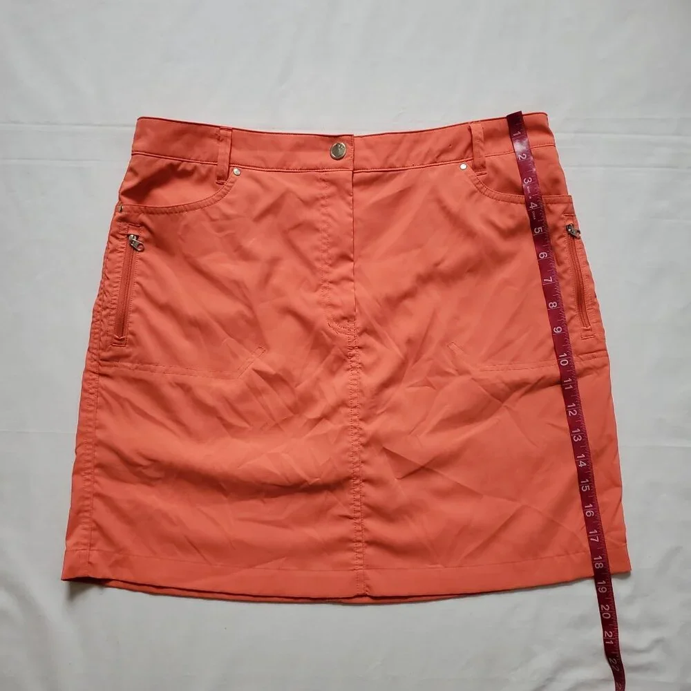 N'VO By Lanctot Women's Red Orange With Inner Shorts Golf Skort Size 10 - Picture 7 of 11